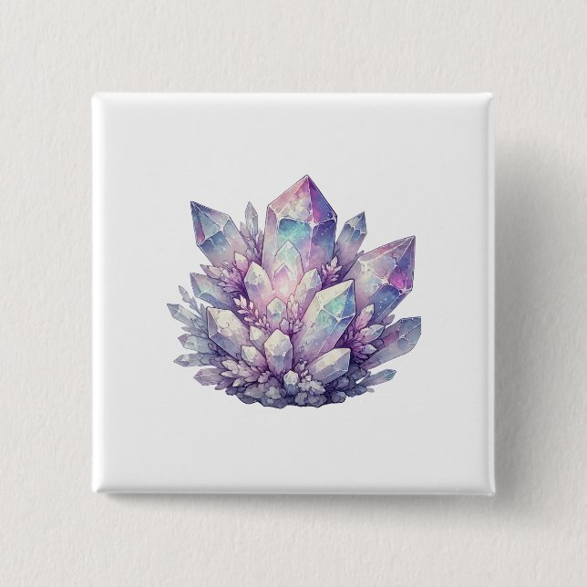 Pastel Quartz Cluster Button (Front)