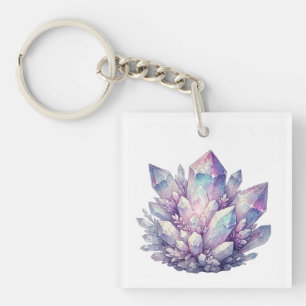 Pastel Quartz Cluster Keychain