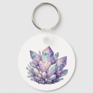 Pastel Quartz Cluster Keychain