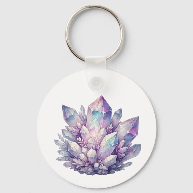 Pastel Quartz Cluster Keychain (Front)