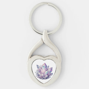 Pastel Quartz Cluster Keychain