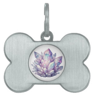 Pastel Quartz Cluster Pet ID Tag