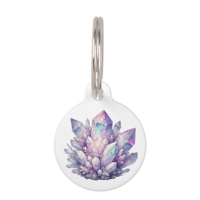 Pastel Quartz Cluster Pet ID Tag (Front)