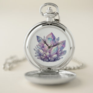 Pastel Quartz Cluster Pocket Watch