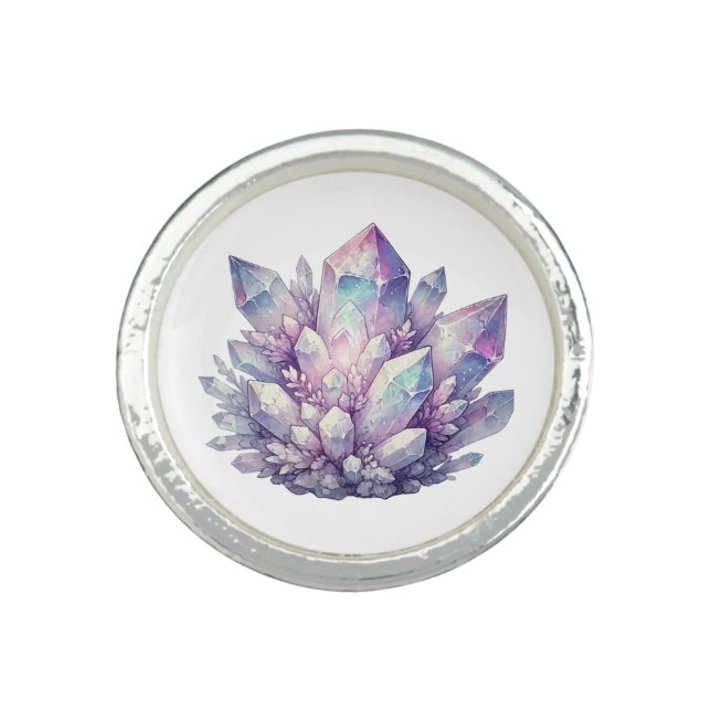 Pastel Quartz Cluster Ring (Front)