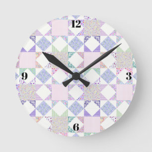 Pastel quilting clock minimalist sewing room decor