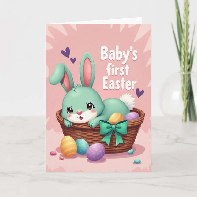 Pastel Rabbit Pattern Card (Front)