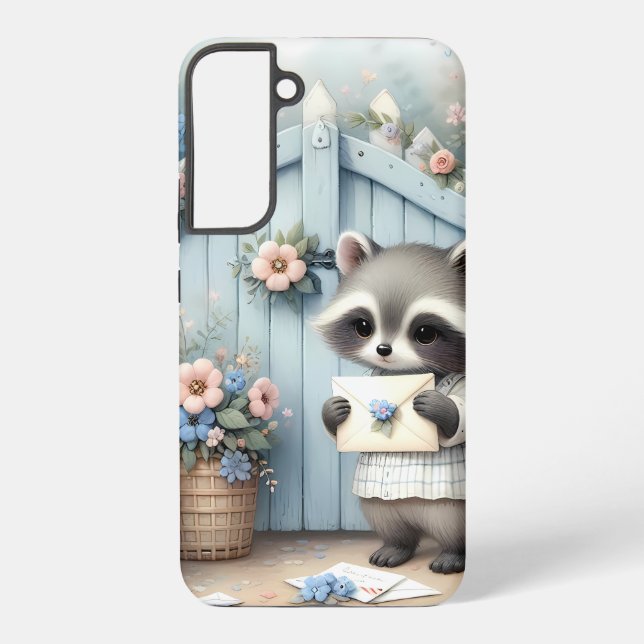 Pastel Raccoon Letter Garden Samsung Galaxy Case (Back)