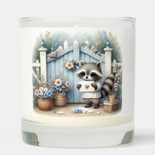 Pastel Raccoon Letter Garden Scented Candle