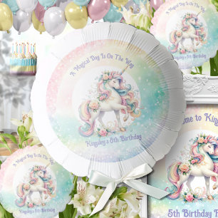 Pastel Radiant Rainbow Unicorn Birthday Decor Balloon