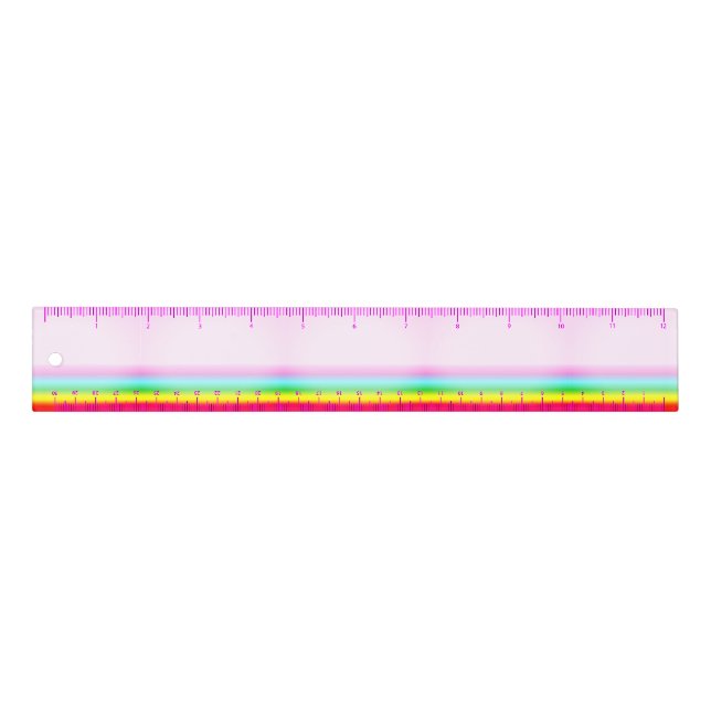 Pastel Rainbow 12-Inch Ruler (Front)
