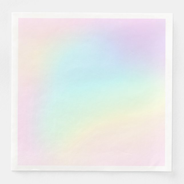 Pastel Rainbow Aesthetic Birthday Party Paper Dinner Napkins (Front)