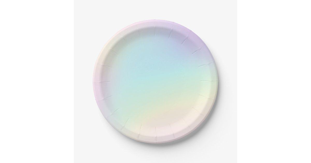 Pastel Rainbow Aesthetic Birthday Party Paper Plate Zazzle Com