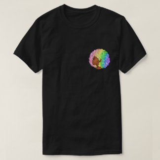 Pastel Rainbow Afro Portrait Groovy Retro Curly T-Shirt
