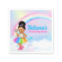 Pastel Rainbow Afro Puff Girl Birthday Party
