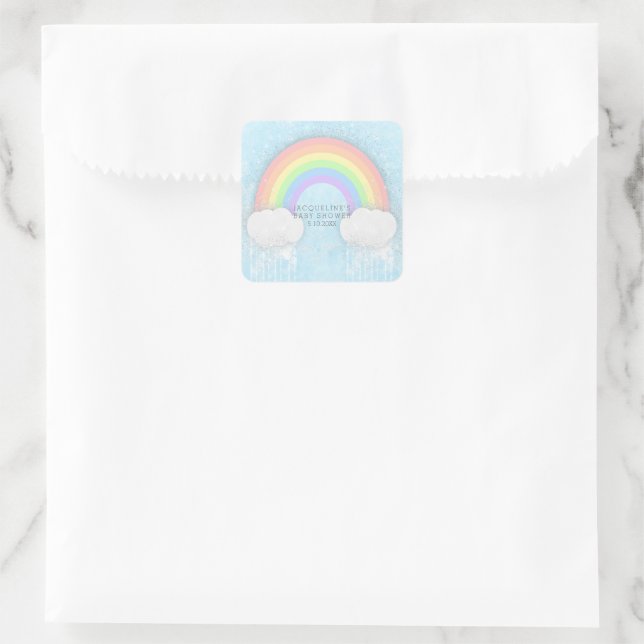 Pastel Rainbow and Clouds Party Favor Stickers (Bag)