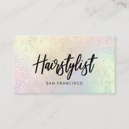 pastel rainbow and FAUX gold foil effect texture Business Card