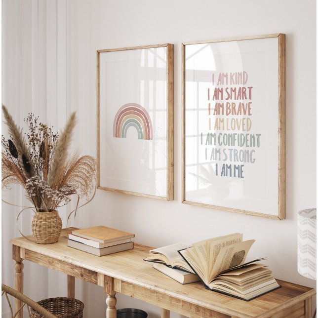 Pastel rainbow and kids affirmation print set of 2 (Creator Uploaded)