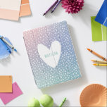 Pastel rainbow and polka dot heart personalized iPad smart cover<br><div class="desc">Pastel rainbow and polka dot heart personalized design.</div>