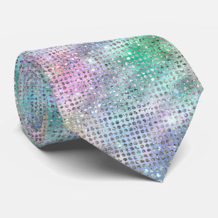 Pastel Rainbow and Silver Sparkles  Neck Tie