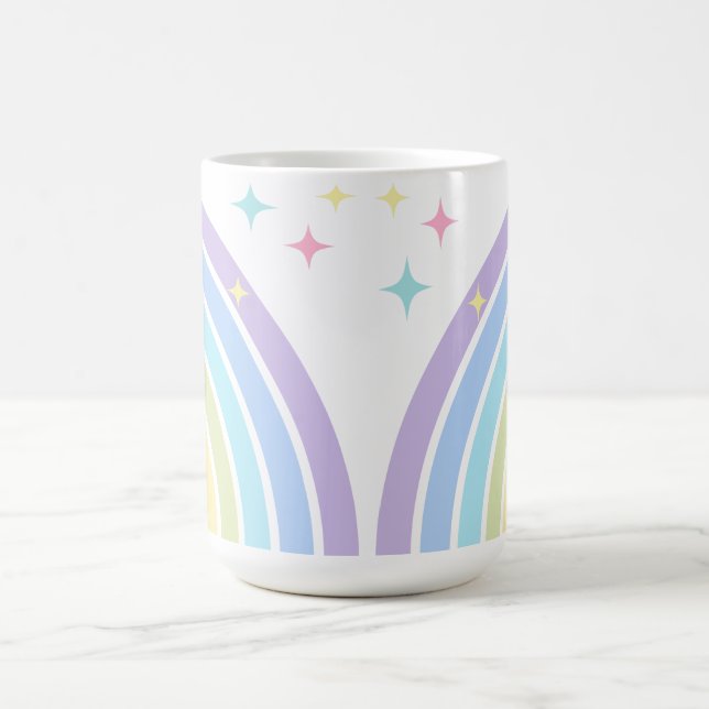 Pastel Rainbow and Starlit Whimsy Coffee Mug (Center)