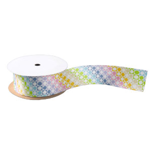 Pastel Rainbow stripes printed on 1.5white single face satin