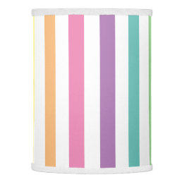 Pastel Rainbow and White Stripes Pattern Lamp Shade