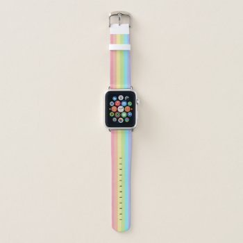 Pastel Rainbow Apple Watch Band by OrganicSaturation at Zazzle