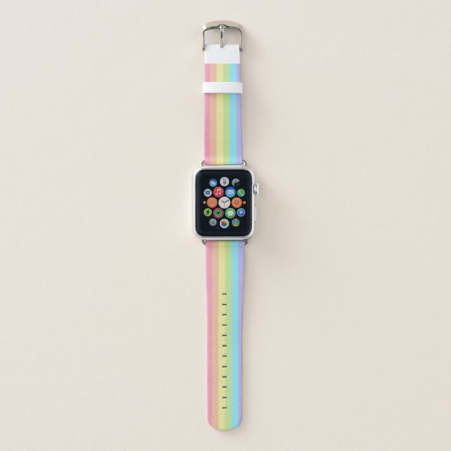 Pastel Rainbow Apple Watch Band (Front)