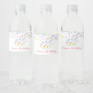 Art Party Water Bottle Labels for a Girl