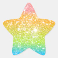 Rainbow Glitter Star Stickers