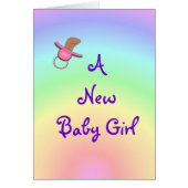 Pastel Rainbow Baby Announcemt card- customize (Front)