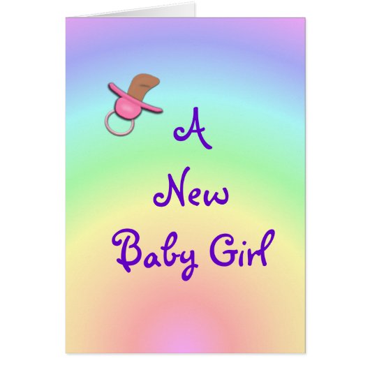 Pastel Rainbow Baby Announcemt card- customize (Front)