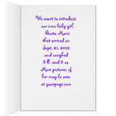 Pastel Rainbow Baby Announcemt card- customize (Inside (Right))