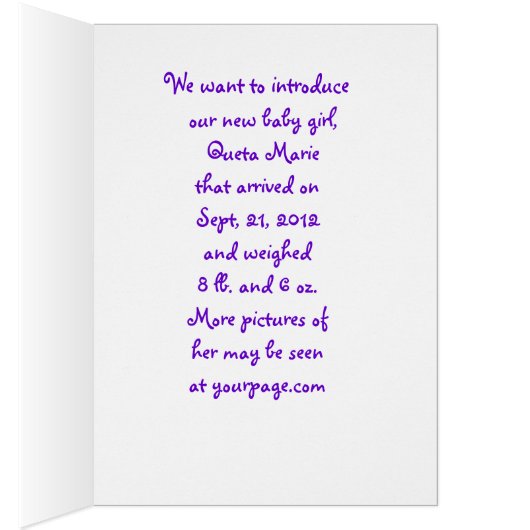 Pastel Rainbow Baby Announcemt card- customize (Inside (Right))