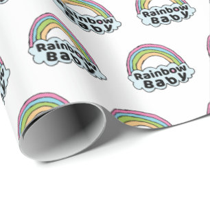 Pastel Rainbow Baby Birth Blessing Birth Miracle Wrapping Paper