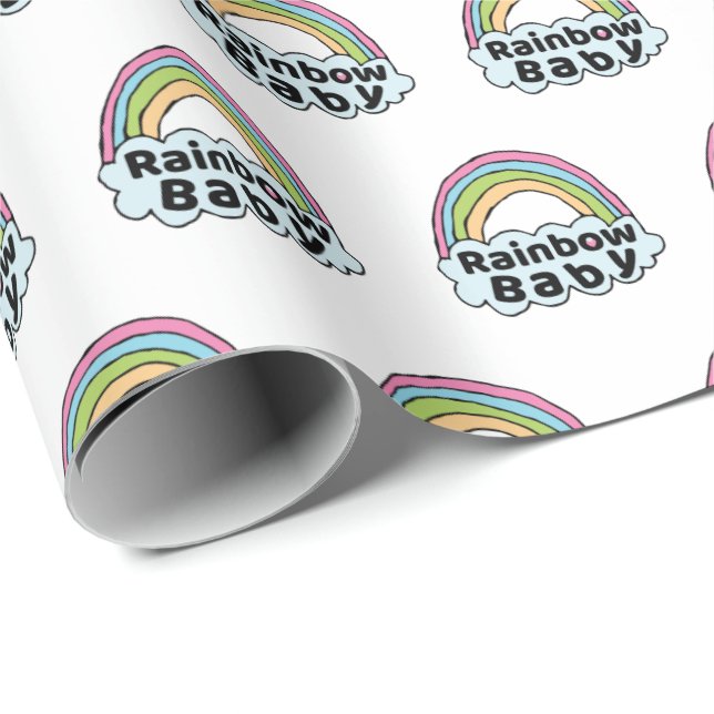 Pastel Rainbow Baby Birth Blessing Birth Miracle Wrapping Paper (Roll Corner)