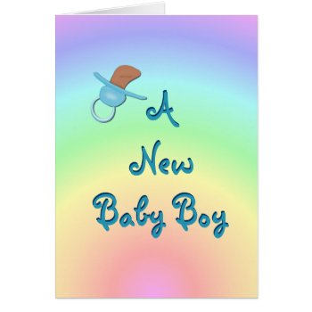 Pastel Rainbow Baby Boy Announcemt Card- Customize by MakaraPhotos at Zazzle