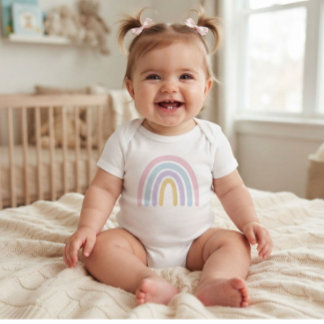 Pastel Rainbow Baby Girl Bodysuit | Cute Minimalis