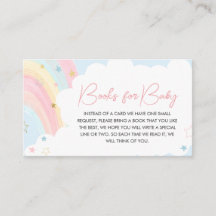 Pastel Rainbow Baby Shower Books for Baby