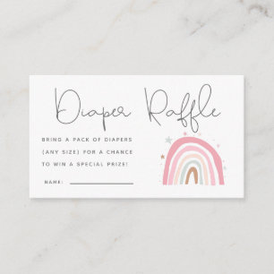 Pastel Rainbow Baby Shower Diaper Raffle Ticket Enclosure Card