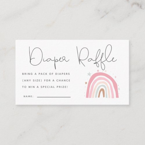 Pastel Rainbow Baby Shower Diaper Raffle Ticket Enclosure Card