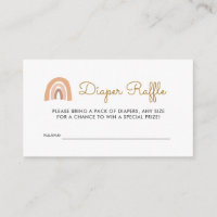 Pastel Rainbow Baby Shower Diaper Raffle Tickets Enclosure Card