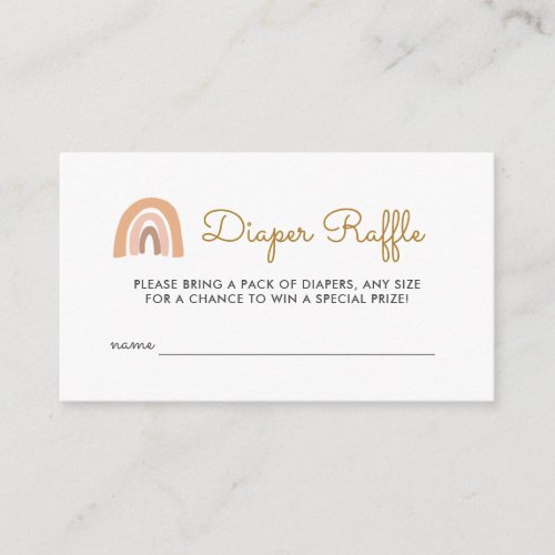 Pastel Rainbow Baby Shower Diaper Raffle Tickets Enclosure Card