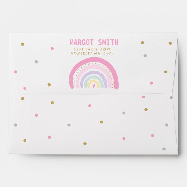 Pastel Rainbow Baby Shower Envelope (Back (Top Flap))
