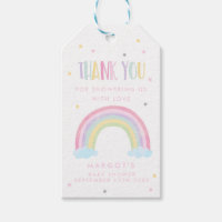 Pastel Rainbow Baby Shower Favor Gift Tags