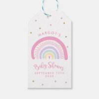 Pastel Rainbow Baby Shower Favor Gift Tags