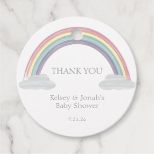 Pastel Rainbow Baby Shower Favor Tags