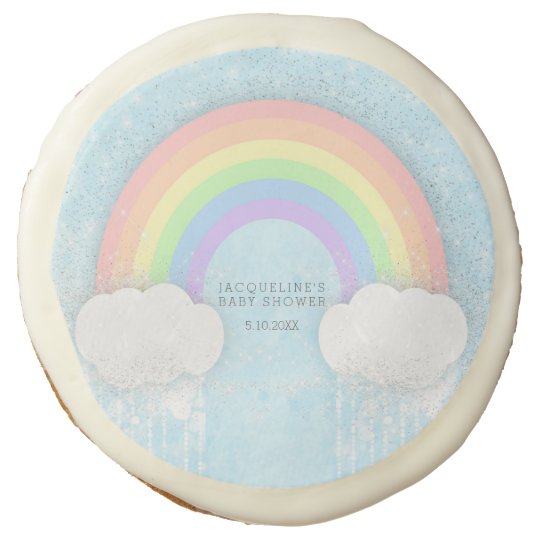 Pastel Rainbow Baby Shower Favors I Sugar Cookie | Zazzle.com