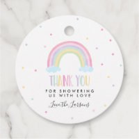 Pastel Rainbow Baby Shower Gift Favor Tags